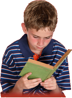 Boy Sitting Reading A Book